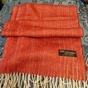 Cashmere burgundy and creme scarf